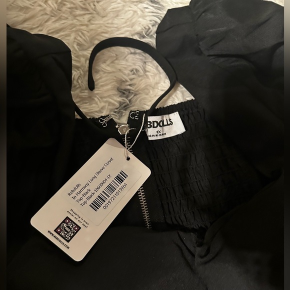 NWT REBDOLLS corset crop top and skater skirt SET - 1XL - black - Picture 4 of 5